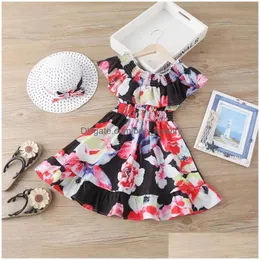 Girl'S Dresses Girl Baby Girls Floral Short Sleeves Dress Cotton Flower Casual Clothes Pretty Frocks For Toddler Infant Kids 1-7 Yea Dh4Ql