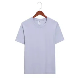 220G New Product Loose Oversize Men's Pure Cotton T-Shirt Trendy Brand Short Sleeved Blank Solid Color T Basic Style