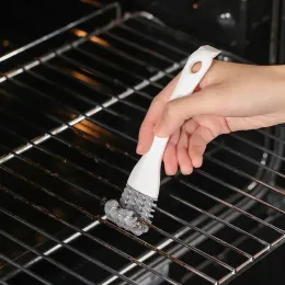 Grills 2 in 1 BBQ Grill Barbecue Cleaning Brush Vshaped Hooked Brush Scraper Multifunctional Grill Net Oven Baking Tray Kitchen Gadget