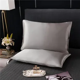 Luxury Satin Pillowcase Solid Color Envelope Pillow fodral Bäddsavlor Sömnkuddtäckning 48x74 50x75 50x90 240415