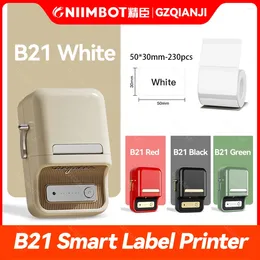 Niimbot B21 미니 휴대용 열 프린터 잉크가없는 스티커 메이커 용 자체 접착 레이블