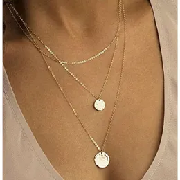 Goldsilver Layered Necklaces Setset of Personalized Disk Layering and
