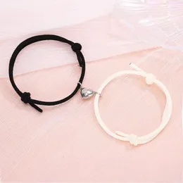 Bracelets de charme ímãs de amor simples atraem o casal de casal de corda trançada feita para mulheres joias de amizade de amizade de amizade