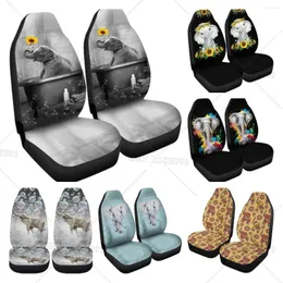 Car Seat Covers Cover Baby Elephant Funny Animal Bathing In The Bathtub With Sunflower Auto Front Set Of 2