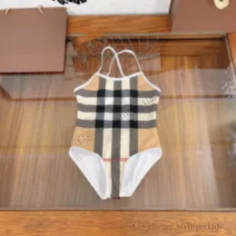 Summer Girls Plaid Stampato Swimsuit Swimsuit Kids Suscender Swimwear Children Bikini Bikini Beach Bathing Boys Designer Boys Latice Swimming Trunks S1351