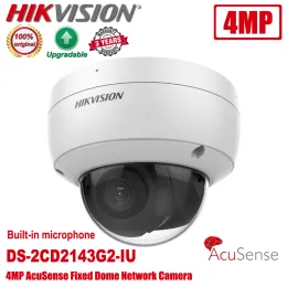 Kameror Hikvision DS2CD2143G2IU 4MP POE IR IP67 IK10 Acusense Buildin Mic Fixed Dome Network Camera Deep Learning