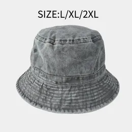 Big Head Plus Size Bucket Hat For Men Pure Cotton Panama Fisherman Hat Korean Man Women 59cm 60cm 62cm 63cm Sun Hat 240416