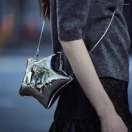 Borsa per spalle trasparente Luxuria a cinque stelle a punta Small Party Gold and Silver Chain Gift