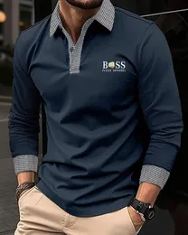 SpringSummer Mens Shirt Loose Casual Breathable Pocket Long sleeved High Quality Sports Polo Neck 240423