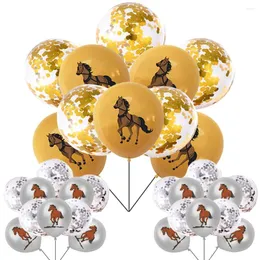 Party -Dekoration 20pcs Pferdballons Set Decor Confetti Pailletten Race Cowboy Themenversorgungen Geburtstag Babyparty