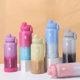 Water Bottles 304 Stainless Steel Insulated Cup Gradient Color Space Outdoor Sports Bottle Large Capacity Cold Insulation