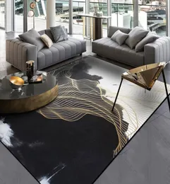 Черно белая гостиная коврики ландшафтная покраска ковров золотой льняной коридор для спальни спальни спальня безрассудные ковры 6527170