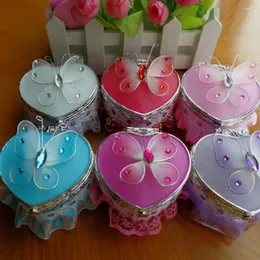 Bottles Heart Shape Small Storage Box Jewelry Case Girl's Hairpin Container Vintage Princess Bins With Lace Decor For Home Kids Room