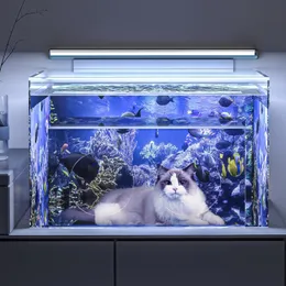 30-Gallon Cat Fish Tank Bed Combo Toughened Glass, Ready