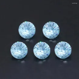 Lösa diamanter smycken sten marinblå rund rund smokey cut cubic zirconia 6x6mm gör diy tillbehör