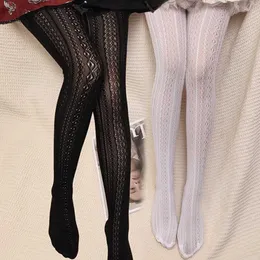 Sexy Socks French Vintage Elegant Lace Womens White Pantyhose Thin Vertical Stripe Womens Silk Socks Summer Girls Lolita Socks Q240427