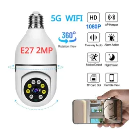 Câmera de lâmpada de 2MP 1080p Lâmpada 5G Wi -Fi para vigilância doméstica Spotlight E27 360 graus Câmera de segurança sem fio panorâmica