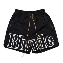 RHUDE MENS T 셔츠 고품질 테스 디자이너 캐주얼 패션 짧은 슬리브 유럽 미국 남성 여성 둥근 목 T 셔츠 미국 크기 S-XL