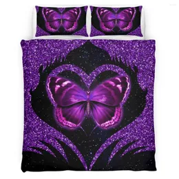 Conjunto de roupas de cama Conjunto de borboletas 3pcs Captina de colcha Luxo de desenhos animados para crianças e adultos Drop