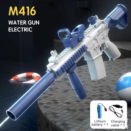 Summer M416 Water Gun Electric Pistol Shoot Toy Fult Automatic Beach Shoot for Kids Kids Boys Gift 240424