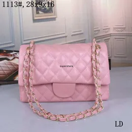 Top -Einkaufstaschen Luxuries Designerinnen Frauen Bag Custom Marke Handtasche Damen Leder Gold Kette Crossbody Black White Pink Rinder Schulter Clutch