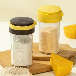 저장 병 치즈 셰이커 명확한 유리 향신료 디스펜서 고품질 먼지 방지 설탕 조미료를위한 뚜껑으로 쉽게 청소하기 쉽습니다.