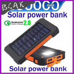 Cell Phone Power Banks 50000mAh solar battery pack new portable tethered compass external battery outdoor camping charging power pack J240428