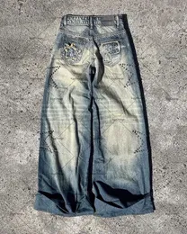 Amerikanische Star Diamond Jeans Herren Y2K High Street Modemarke Retro-Hosen lässig lose Hose 240412