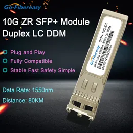 SFP 10Gb 80km Transceiver Module 10GBASE-ZR Dual LC EML DDM SMF SFP Plus Fiber Optical For Cisco/Juniper/HuaWei Ethernet Switch