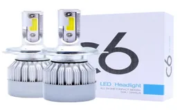 edison2011 2PCSSET 자동차 스타일 LED 자동차 헤드 라이트 COB H4 H7 자동 헤드 램프 조명 72W 7600LM 헤드 전구 LED 자동차 램프 C63252111