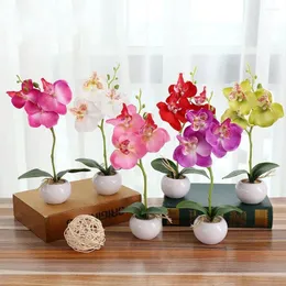 Fiori decorativi 1pc 29 cm Decorazione per matrimoni Triple testa artificiale Butterfly Orchid Silk Flower Home
