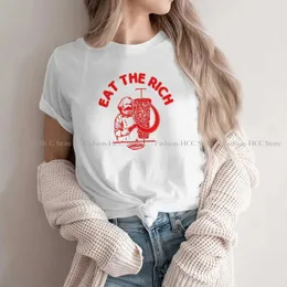 تي شيرت النساء يأكل غنيا كباب كباب حسن بيكر جولة طوق البوليستر tshirt كارل ماركس T240425