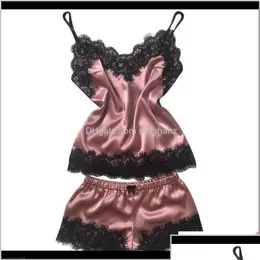 Womens Sleepwear 20Y Lingerie Porno Babydoll Erotic Women Underwear Bow Lace Dress Fashion Temptation Satin Nightdress Suit Mdg Drop D Otwdq