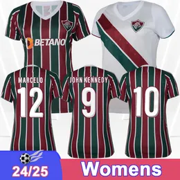 24 25 Fluminense 여자 축구 유니폼 간소 안드레 존 케네디 케네디 케네디 마티 넬리 홈 어웨이 축구 셔츠 짧은 소매 유니폼