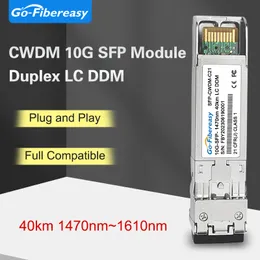 Módulo transceptor DWDM SFP 10G de 40 km a 80 km C21 ~ C60 DDM Duplex LC Módulo de fibra óptica para Huawei, Cisco, Mikrotik Switch Optical