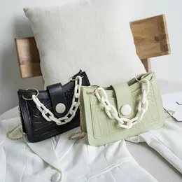 Bag Stone Pattern Women Chain Shoulder Simple PU Leather Solid Color Crossbody Handbags Small Phone Clasp Purses Wristlet