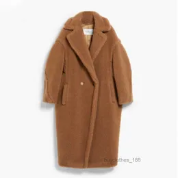 Frauen Wollmantel Cashmere Coat Designer Modenschau derselben Mantelklassiker maxaras Womens Classic Teddy Bear Coat Kamel 2CD6