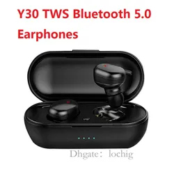 Y30 Беспроводная гарнитура спортивная кнопка Mini Bluetooth наушники 5.0 Touch Earphone с микрофоном