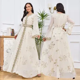 Eleganckie kobiety Dubai Party Sukienka muzułmańska islamska długi rękaw Abaya Arabska suknia Turcja Marokańska kaftan etniczne scedos s-2xl 240415