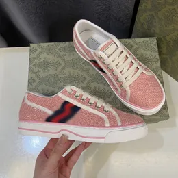 Märkta dukskor 1977 designer tennis beige rosa tvättade jacquard denim ess gummi ensam broderade vintage par casual sneakers