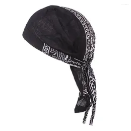 Bandanas Mens Cotton Chemo Cancer Durag Muslim pré -amarrado a cabeça de lenço de cachecol de cabeça