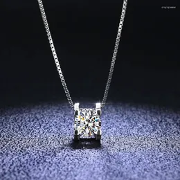 Pendants 925 Sterling Silver Diamond Necklace VVS1 D Color Moissanite Pendant Wedding Jewelry For Women Girls Gift