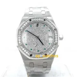 Audemar Pigue 남자 시계 신뢰할 수있는 고급 시계 Audemar Pigue Royal Oak Platinum 36mm Diamant Zifferblatt/Blende APS 공장