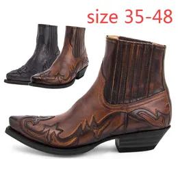 2024 MENS WESTER WESTRY BOYBOY BOOTS for Men Women Leather Ongle Boots Man Design Retro Design Pointed Tee Shoes بالإضافة إلى حجم 48 240415