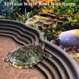 Tortoise Food 3PCS Tortoise Water Bowl With Ramp Leaf Tortoise - Main Image