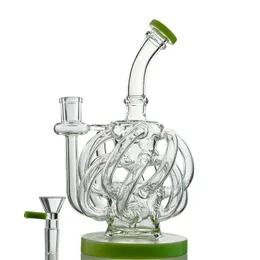 Heady Hookahs Super Cyclone 12 Recycler Tube Vortex Recycler 8.7Inch Glass Bong with Glass Bowl 14mm女性ジョイントXL137