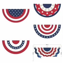 Banner Flags Fan Pieted Fand USA Flag decorazioni patriottiche per l'indipendenza commemorativa 4 ° di Jy National Day Bhite Blue Blue Decor Drop Dhbmp