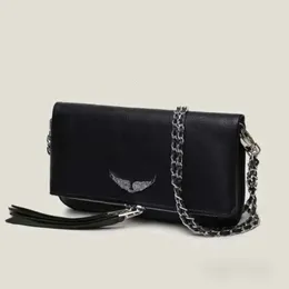 Zadig Voltaire Bag ZV 체인 가방 SAC Zadig Voltaire 디자이너 Wings Diamond-Ironing Woman Bag 여성 어깨 가방 리벳 핸드백 지갑 C 7325