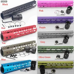 Ao ar livre nova 9 cores de 10 polegadas comprimento ultraleve slim keymod handguard Rail Float Mount System Frete grátis