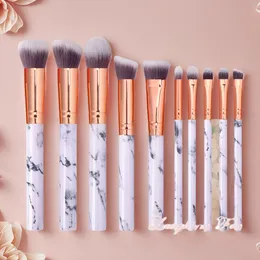 Spazzoli per trucco a clessidra di lussuoso clessidra set - 10 pezzi in polvere blush ombretti pieghe della fodera per sopracciglio